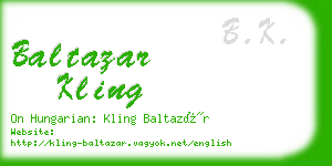 baltazar kling business card
